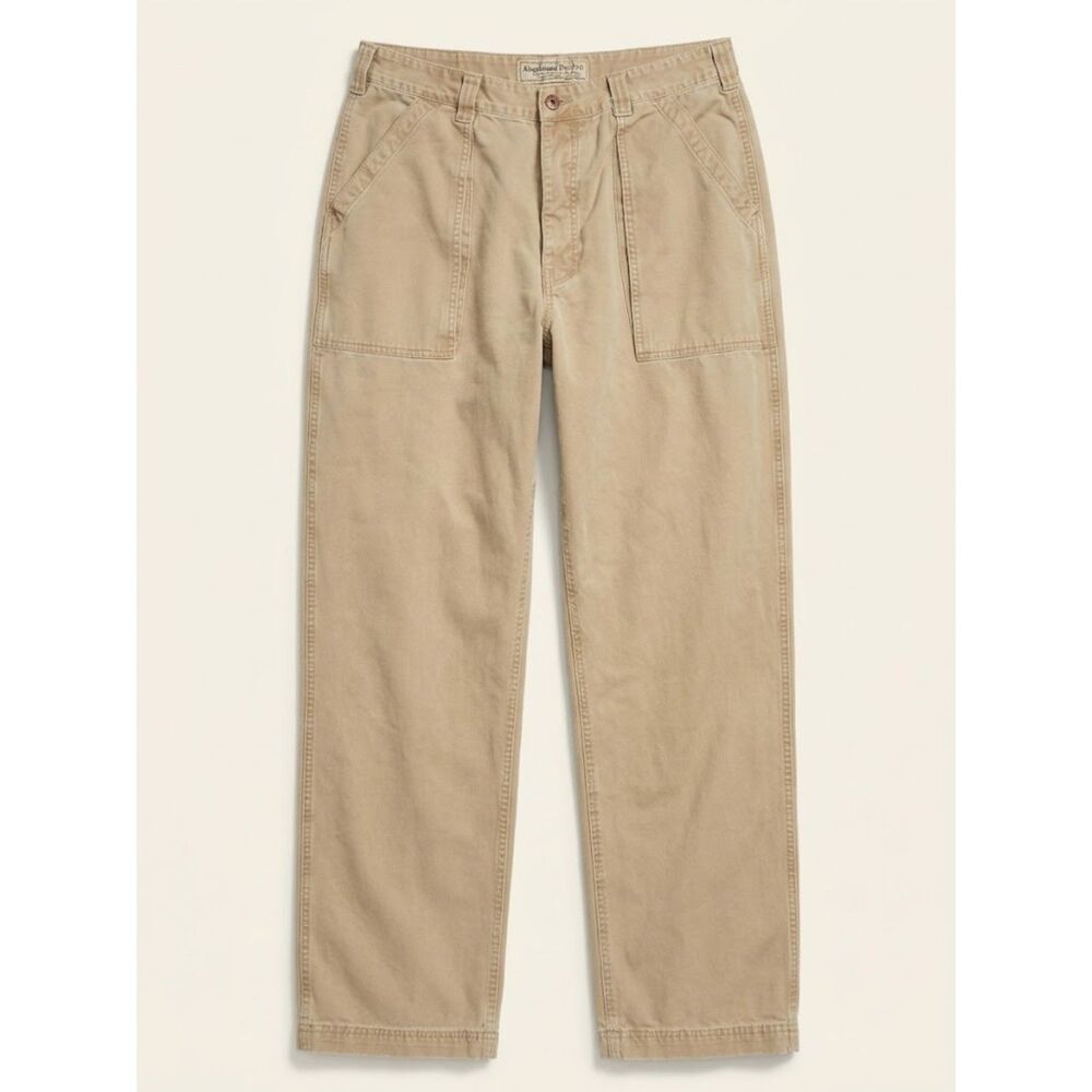 Vintage 90s Baggy Abercrombie & Fitch Military Fatigue Pants Mens 34L Khaki Tan